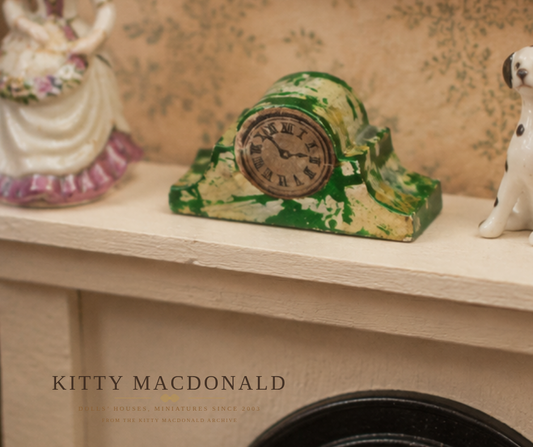 Vintage 1930s Tiny Toy Dolls House Mantel Clock KM364