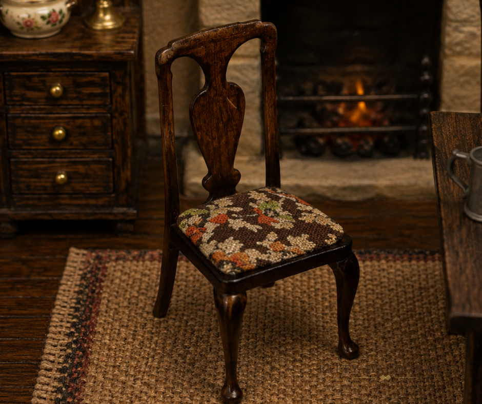 Vintage Dolls House Traing Queen Anne Period Furniture Chair KM199