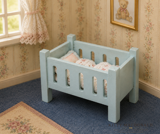 Vintage Dolls House Dol Toi Dropside Cot KM313