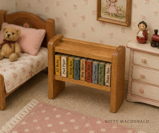 Vintage Dolls House Dol Toi Wooden Bookcase KM308