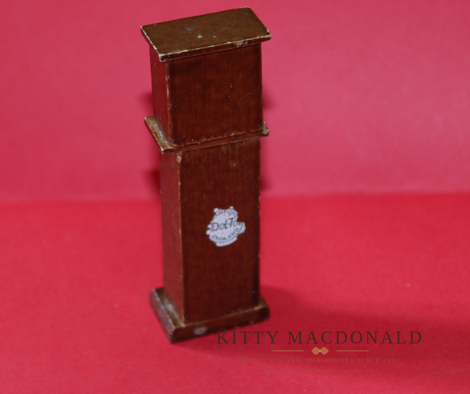Vintage Dol Toi Dolls House Wooden Grandfather Clock with Paper Dial KM357