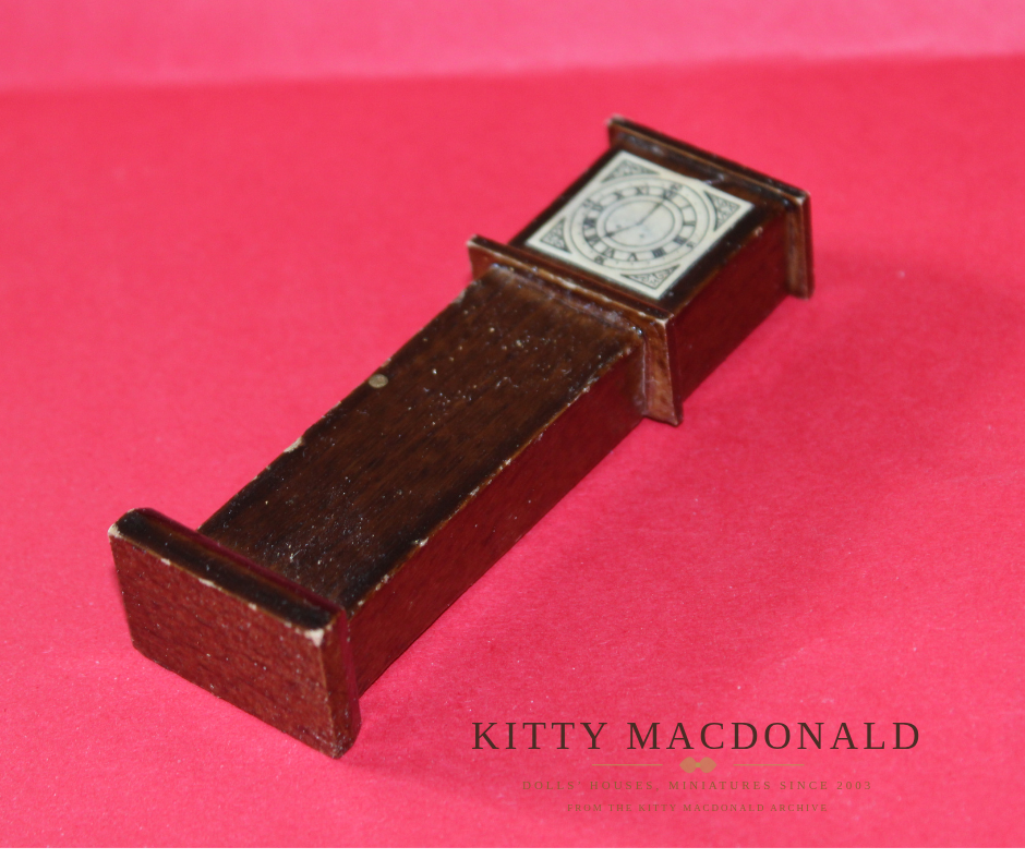 Vintage Dol Toi Dolls House Wooden Grandfather Clock with Paper Dial KM357