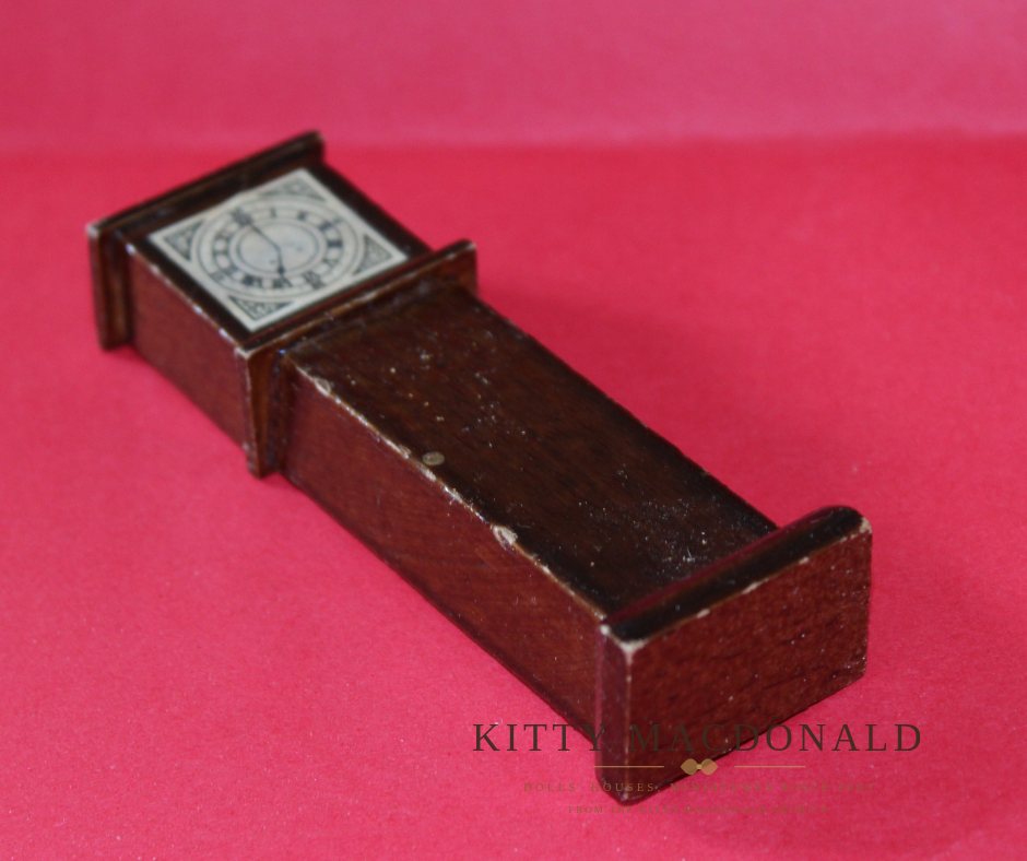 Vintage Dol Toi Dolls House Wooden Grandfather Clock with Paper Dial KM357
