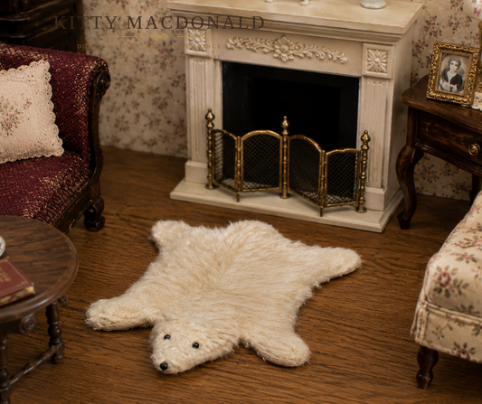 Vintage Barton Dolls’ House Polar Bear Rug KM358